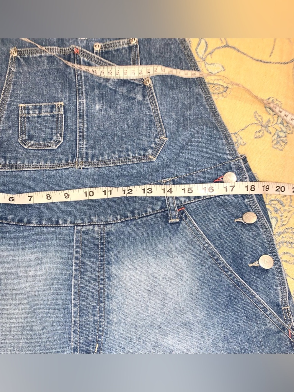 Vintage Y2k Denim Shorts Bib Overalls Women’s size Large - Picture 7 of 9